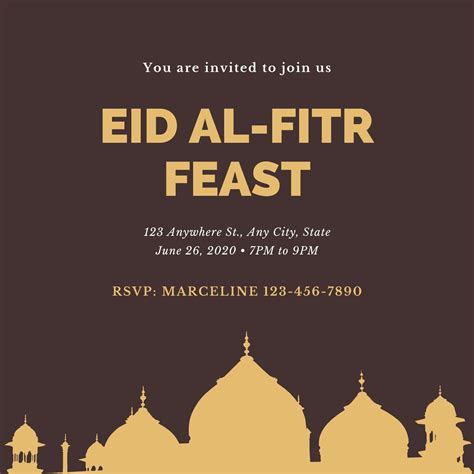 invitation message for eid at home|Free and customizable eid templates